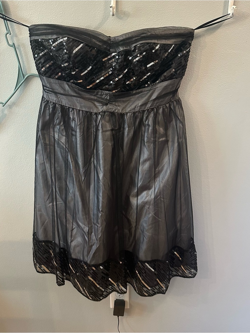 torrid Black Strapless Sequin Skater Dress